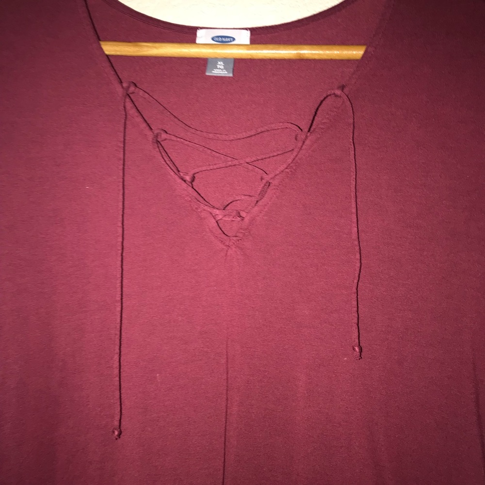 Old Navy Maroon Tie Up Top